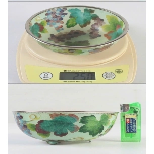 Bình hoa Cloisonne Shippo đỏ đô hoa mận trắng