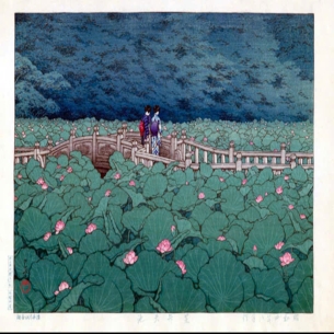 Tranh in khăc gỗ - tác phẩm: Ao Shiba Benten