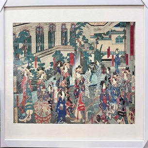 Tranh Khắc gỗ (bản gốc) -  豊原国周 (Toyohara Kunichika) - Bộ 3 tranh ghép