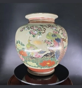 Bình hoa Lavin trắng sứ viền vàng
