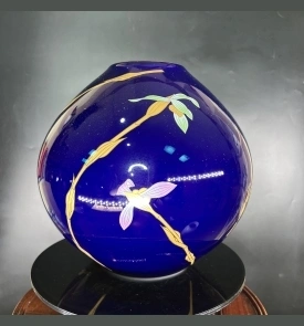 Bình hoa Koransha Nhật Bản màu xanh ombre