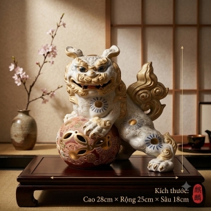 🦁 TƯỢNG SƯ TỬ CƯỠI QUẢ CẦU – KUTANI NHẬT BẢN