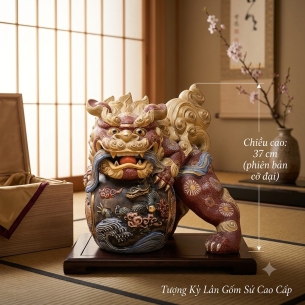 🔥 TUYỆT TÁC KỲ LÂN SHISA KUTANI CỠ ĐẠI – LINH VẬT TRẤN TRẠCH CỦA XỨ OKINAWA