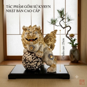KỲ LÂN PHONG THỦY GỐM SỨ NHẬT BẢN – MEN NGỌC KIM THẢI