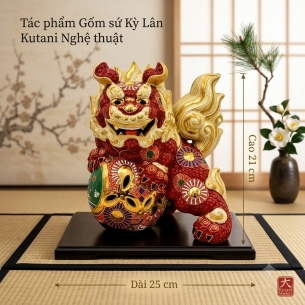 Kỳ Lân Phong Thủy Kutani – Kim Thải Thủ Công Nhật Bản