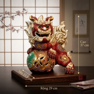 🦁 KỲ LÂN PHONG THỦY GỐM NHẬT BẢN CỠ LỚN – BIỂU TƯỢNG CÁT TƯỜNG, TRẤN TRẠCH, CHIÊU TÀI