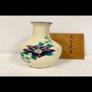 Bình hoa shippo - Vẽ hoa Thiết Tuyến Liên