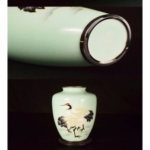 Bình Shippo đỏ vẽ chim hạc 