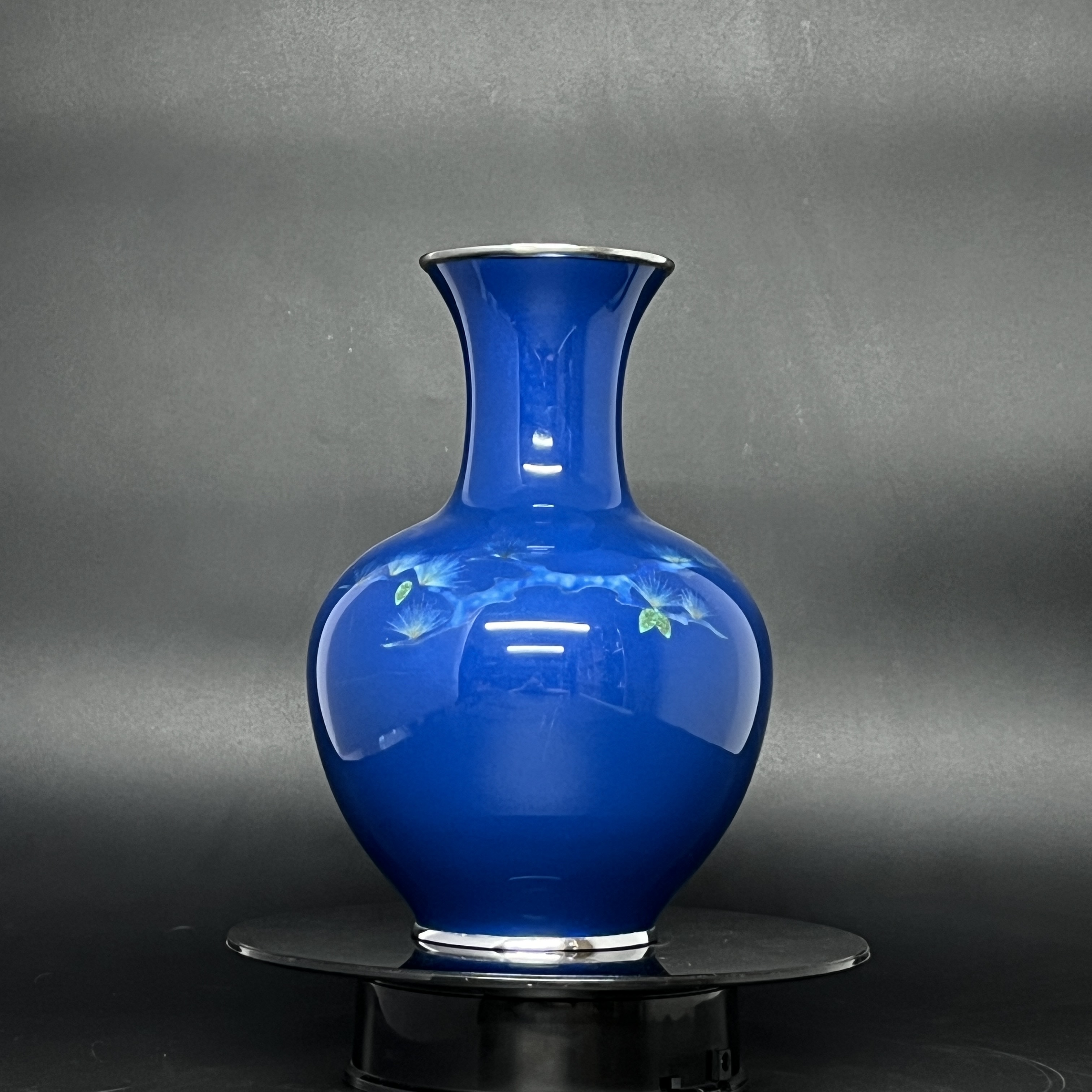 Bình hoa Cloisonne Shippo xanh coban