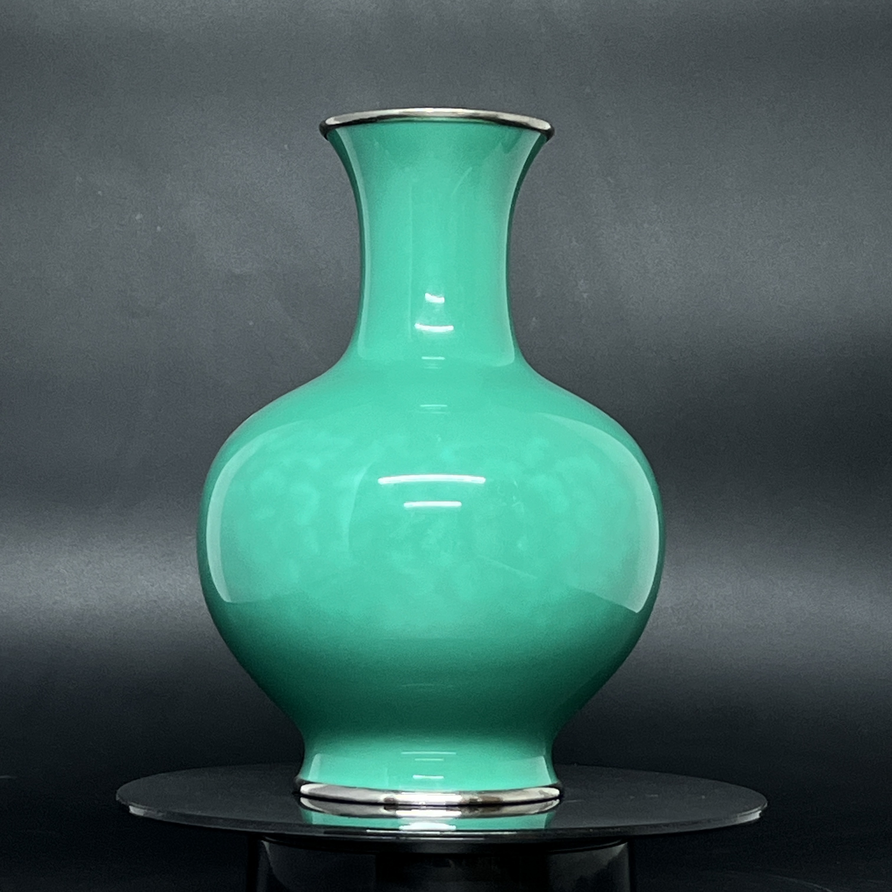 Bình hoa Cloisonne Shipppo xanh ngọc bích