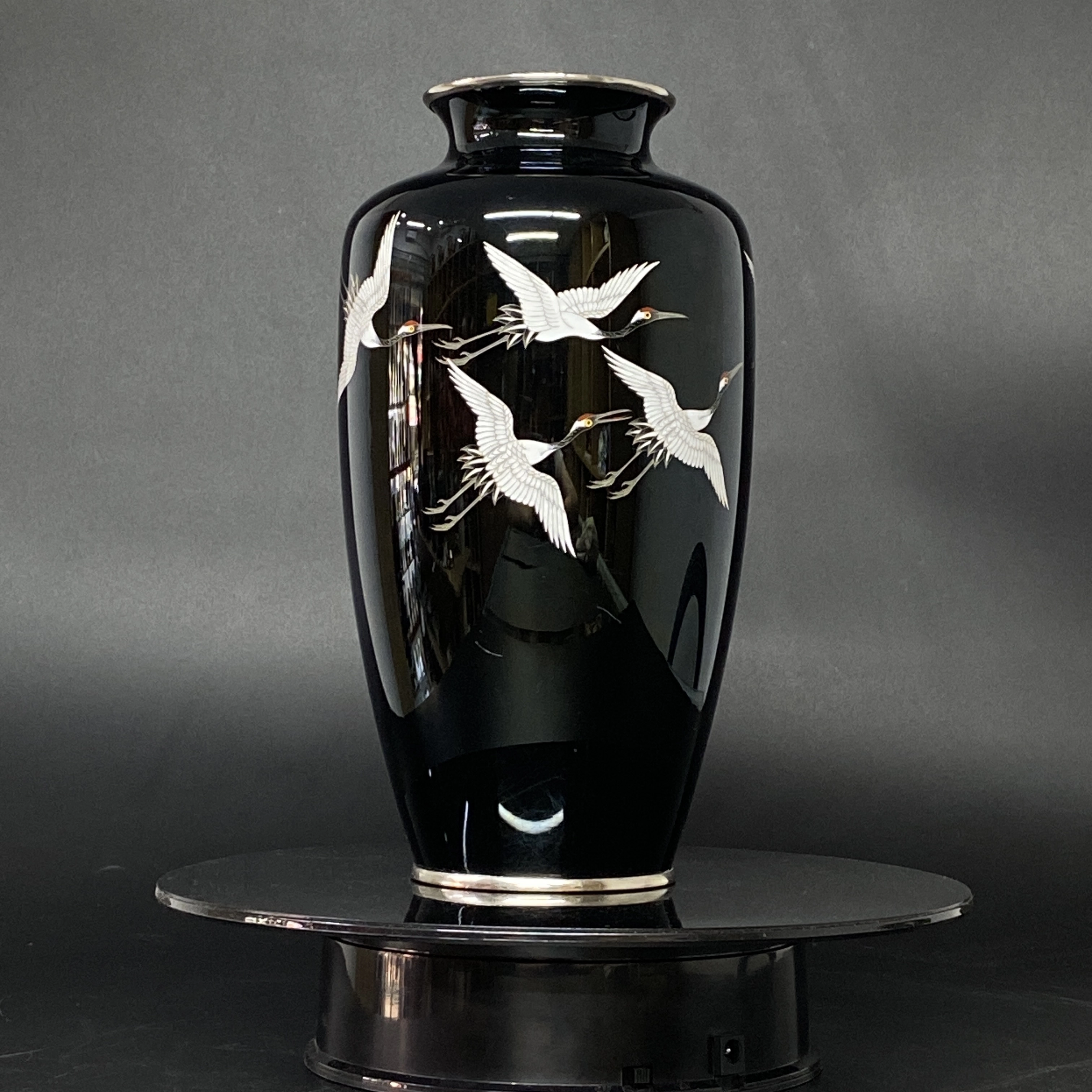 Đĩa trang trí Shippo đỏ trang trí hoa Nhật Bản