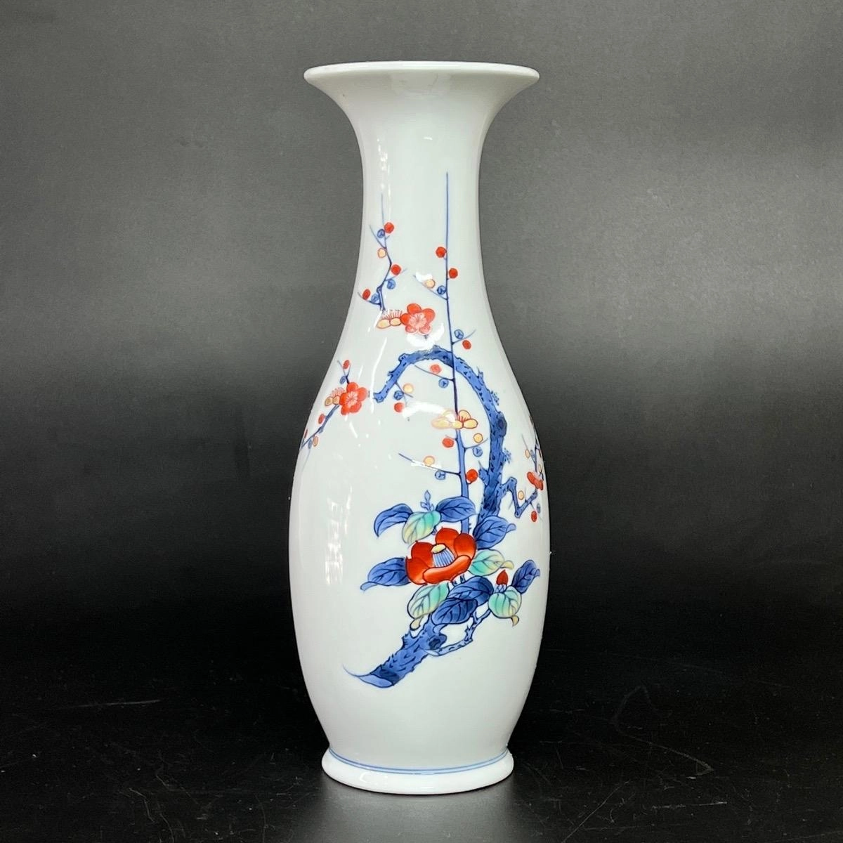 Bình hoa Imari xưa Nhật bản hoạ tiết hoa lá dáng hình trụ cổ điển