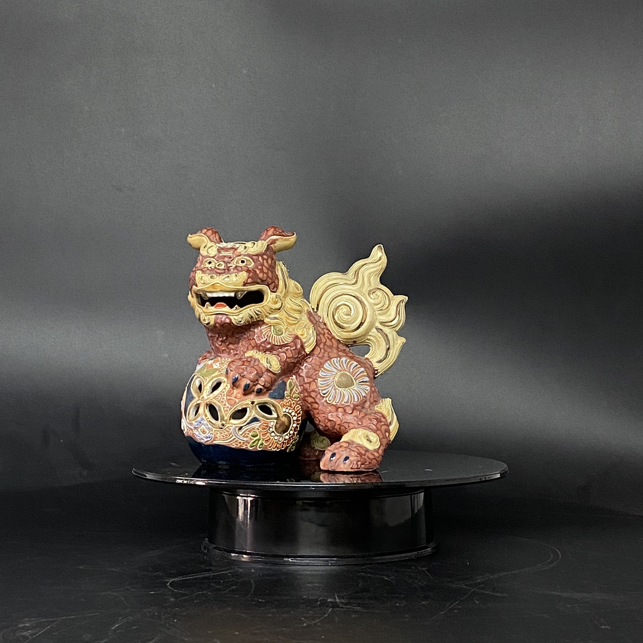 Tượng gốm kỳ lân phong thuỷ nâu đỏ