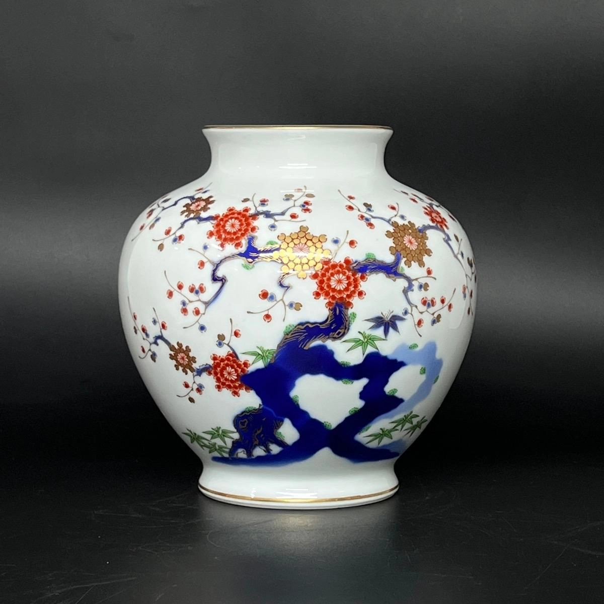 Bình hoa Fukagawa vẽ chim phương hoàng