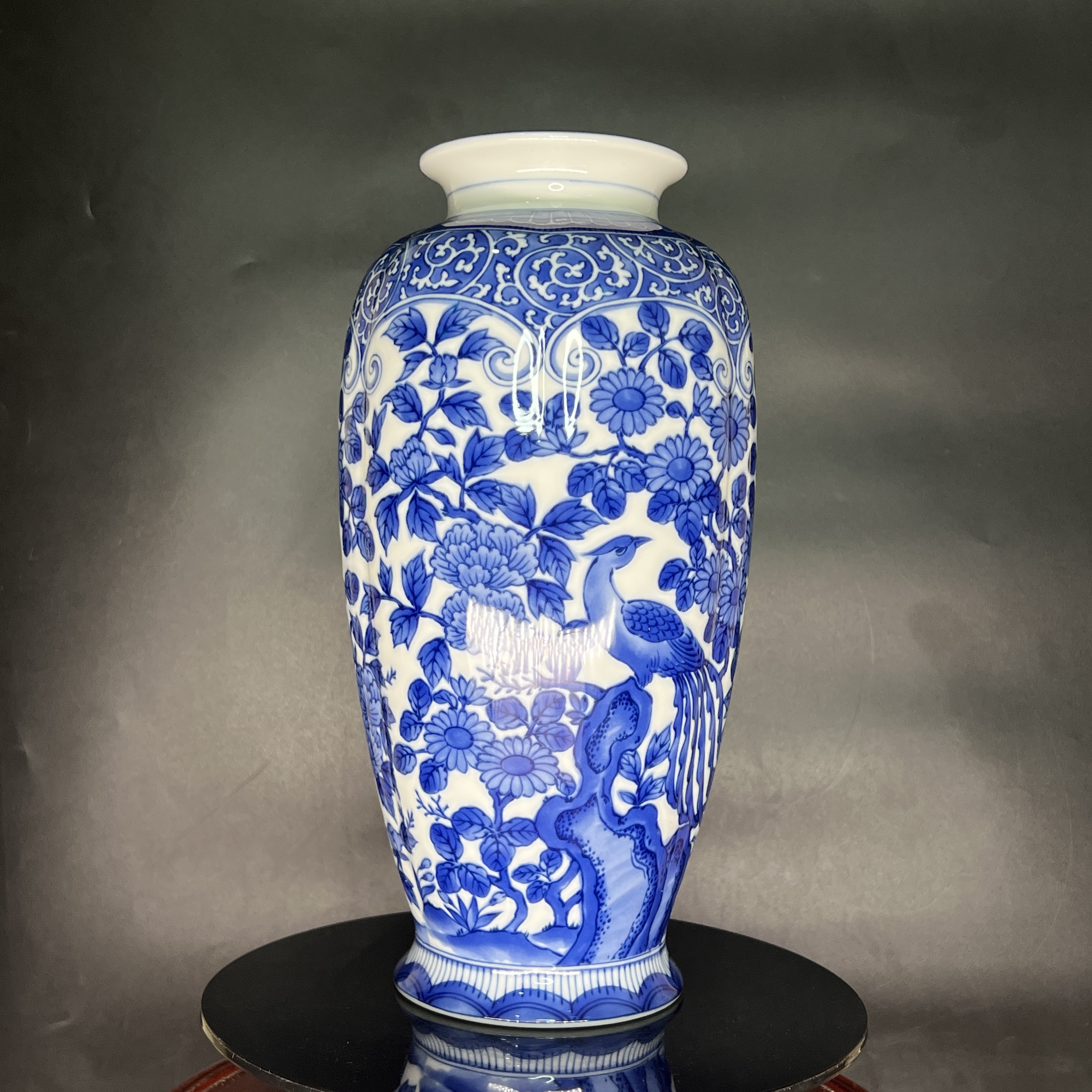 Bình  sứ Imari Nhật bản men lam nguyên bản cổ