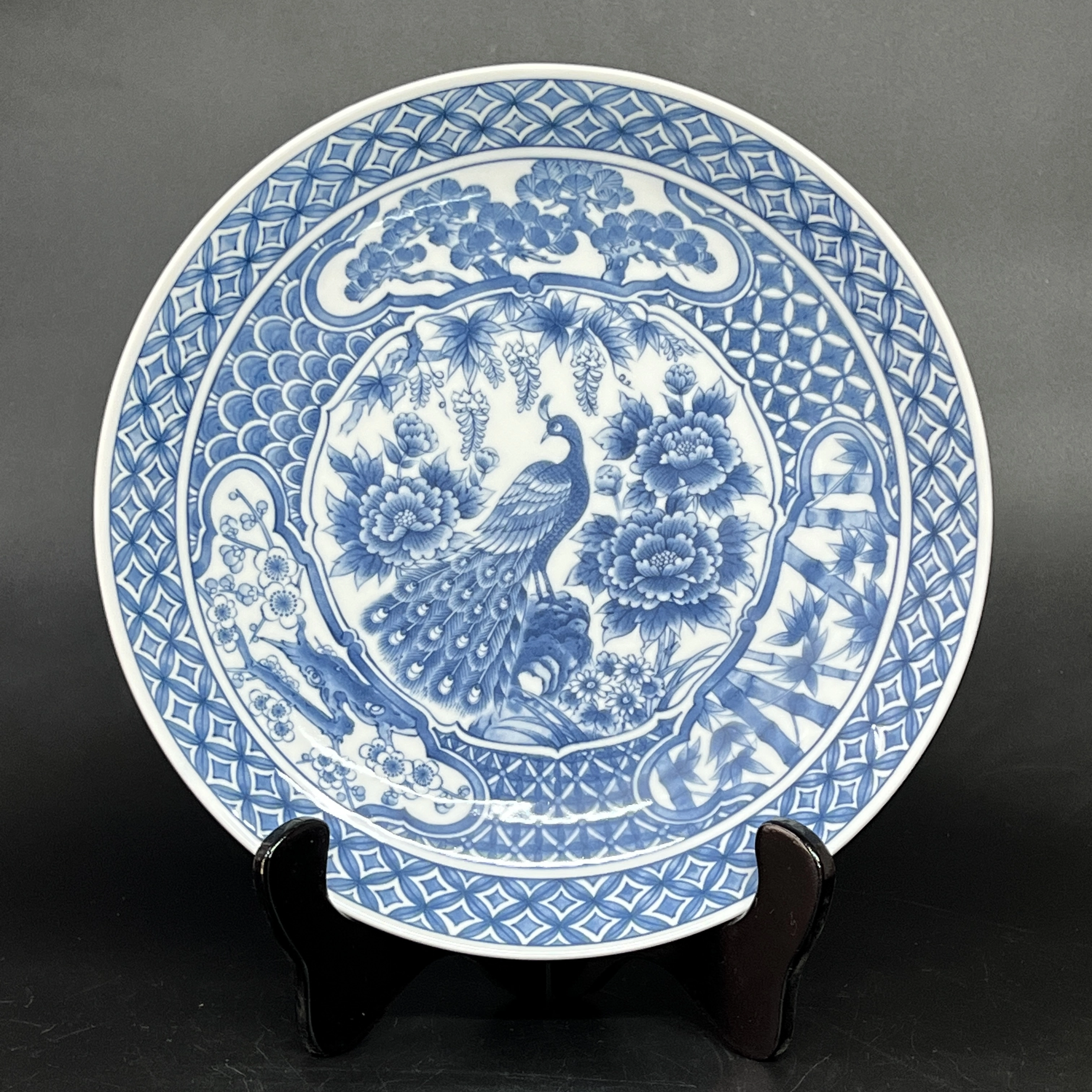 Đĩa trang trí men lam non sông