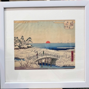 Tranh khắc gỗ ( bản gốc) - Buổi sáng tuyết rơi ở Edo