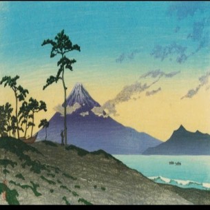 Tranh in khắc gỗ Nhật BẢn - Tác phẩm: 三保の夕 (Hoàng hôn Miho) 
