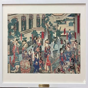 Tranh Khắc gỗ (bản gốc) -  豊原国周 (Toyohara Kunichika) - Bộ 3 tranh ghép