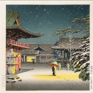⛩️ TRANH NHẬT BẢN – ĐỀN NEZU TOKYO (BẢN IN MỚI – RẤT “CÓ HỒN”)  